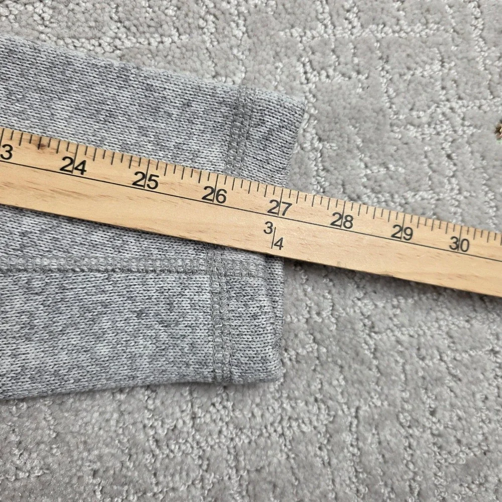 Eddie Bauer Mens Large Gray Heathered Quarter Zip Fleece Pullover Sweater Hiking